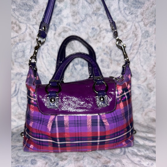 Coach Poppy Tarton 2-way Handbag - Picture 7 of 9